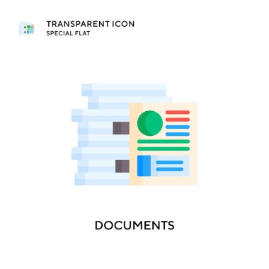Belge vektör simgesi. Düz çizim. EPS 10 vektörü.
