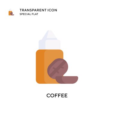 Kahve vektörü ikonu. Düz çizim. EPS 10 vektörü.