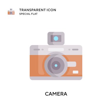 Kamera vektör simgesi. Düz çizim. EPS 10 vektörü.