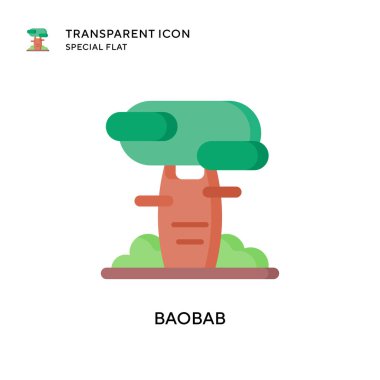 Baobab vektör simgesi. Düz çizim. EPS 10 vektörü.