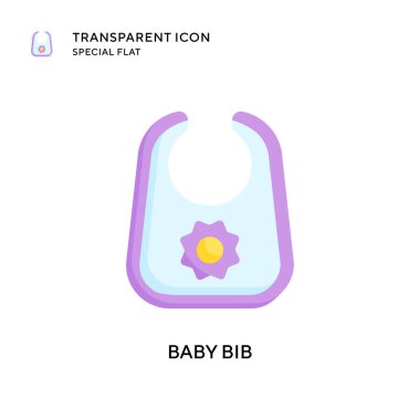 Bebek önlüğü vektör simgesi. Düz çizim. EPS 10 vektörü.