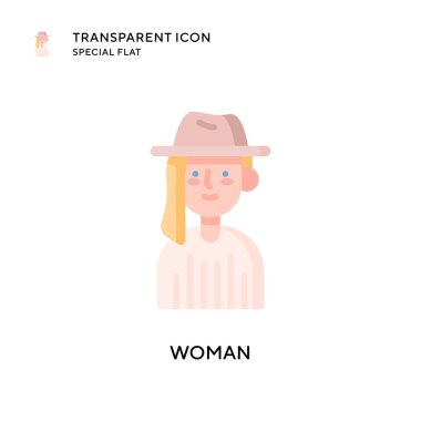 Kadın vektör simgesi. Düz çizim. EPS 10 vektörü.