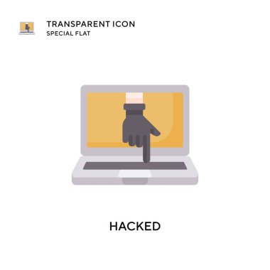 Hacklenmiş vektör simgesi. Düz çizim. EPS 10 vektörü.