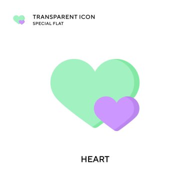 Kalp vektör simgesi. Düz çizim. EPS 10 vektörü.