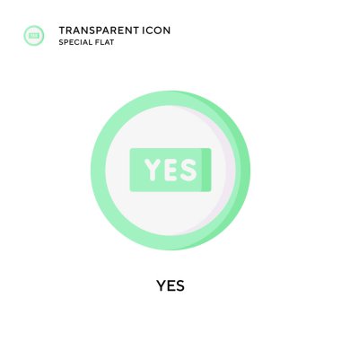 Evet vektör simgesi. Düz çizim. EPS 10 vektörü.