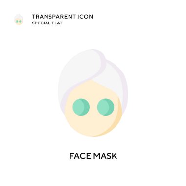 Yüz maskesi vektör simgesi. Düz çizim. EPS 10 vektörü.