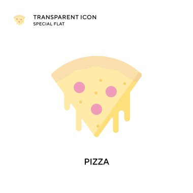 Pizza vektör simgesi. Düz çizim. EPS 10 vektörü.