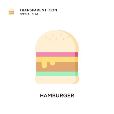 Hamburger vektör ikonu. Düz çizim. EPS 10 vektörü.