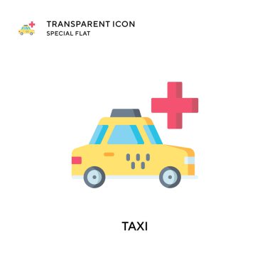 Taksi vektör simgesi. Düz çizim. EPS 10 vektörü.