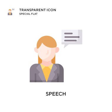 Konuşma vektör simgesi. Düz çizim. EPS 10 vektörü.