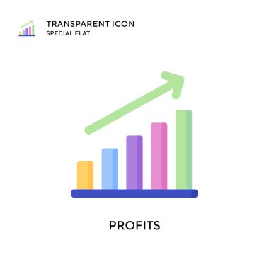 Kâr vektör simgesi. Düz çizim. EPS 10 vektörü.