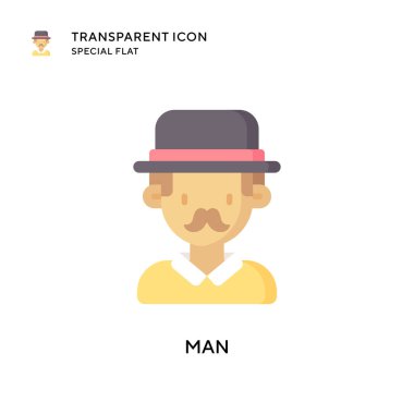 İnsan vektör simgesi. Düz çizim. EPS 10 vektörü.