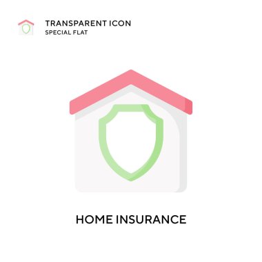 Ev sigortası vektör ikonu. Düz çizim. EPS 10 vektörü.