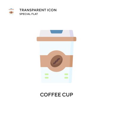 Kahve fincanı vektör ikonu. Düz çizim. EPS 10 vektörü.