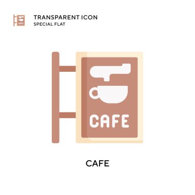 Kafe vektör simgesi. Düz çizim. EPS 10 vektörü.