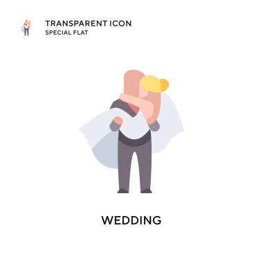 Düğün ikonu. Düz çizim. EPS 10 vektörü.