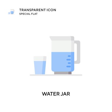Su kavanozu vektör simgesi. Düz çizim. EPS 10 vektörü.