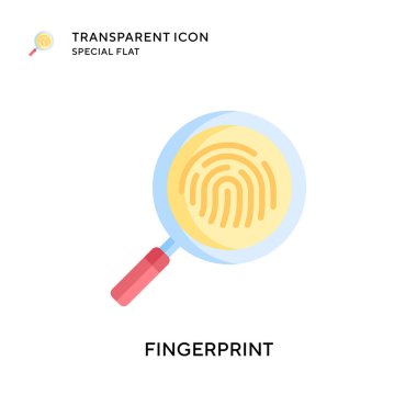 Parmak izi vektör simgesi. Düz çizim. EPS 10 vektörü.