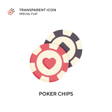 Poker çipleri vektör simgesi. Düz çizim. EPS 10 vektörü.