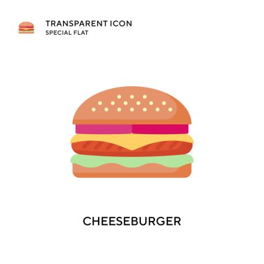 Çizburger vektör ikonu. Düz çizim. EPS 10 vektörü.