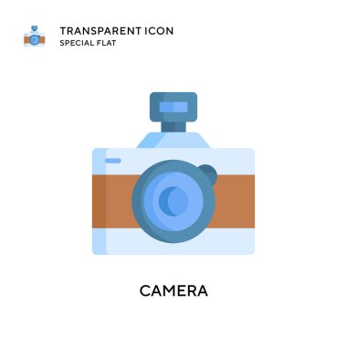 Kamera vektör simgesi. Düz çizim. EPS 10 vektörü.