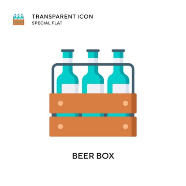 Bira kutusu vektör simgesi. Düz çizim. EPS 10 vektörü.