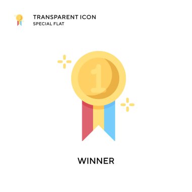 Kazanan vektör simgesi. Düz çizim. EPS 10 vektörü.