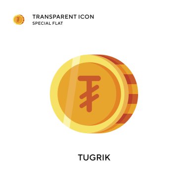 Tugrik vektör simgesi. Düz çizim. EPS 10 vektörü.