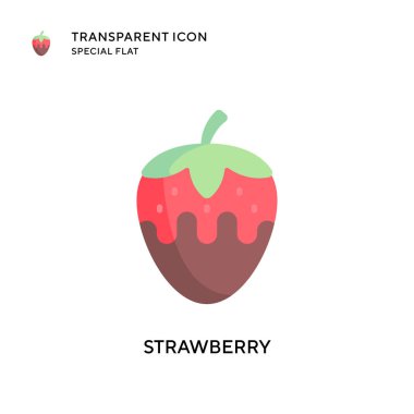 Çilek vektör simgesi. Düz çizim. EPS 10 vektörü.