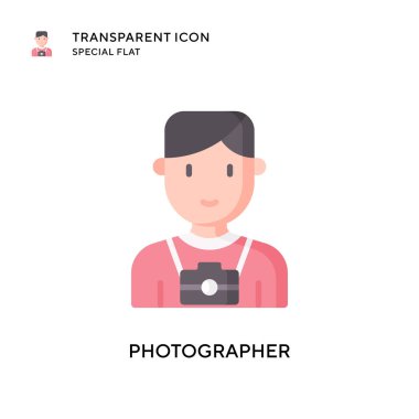 Fotoğrafçı vektör simgesi. Düz çizim. EPS 10 vektörü.