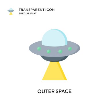 Dış uzay vektör simgesi. Düz çizim. EPS 10 vektörü.