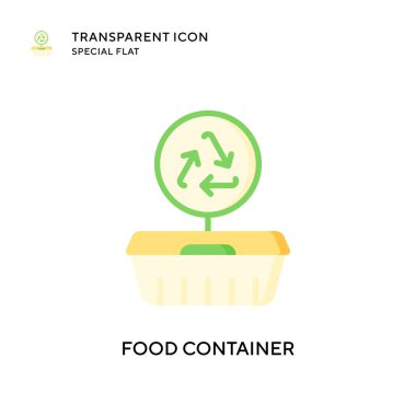 Yiyecek kabı taşıyıcı ikonu. Düz çizim. EPS 10 vektörü.