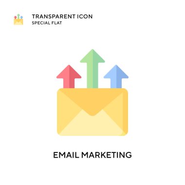 E- posta pazarlama vektör simgesi. Düz çizim. EPS 10 vektörü.