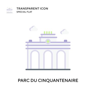 Parc du cinquantenaire vektör simgesi. Düz çizim. EPS 10 vektörü.