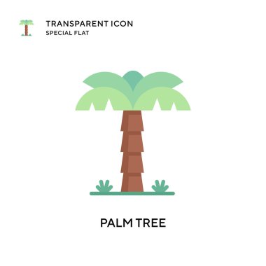 Palmiye ağacı vektör simgesi. Düz çizim. EPS 10 vektörü.