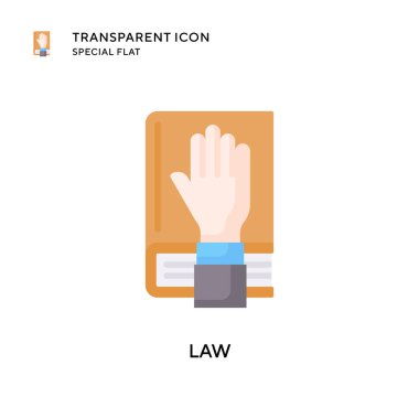 Hukuk vektör simgesi. Düz çizim. EPS 10 vektörü.