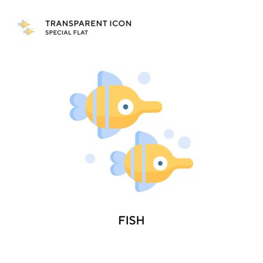 Balık vektör simgesi. Düz çizim. EPS 10 vektörü.