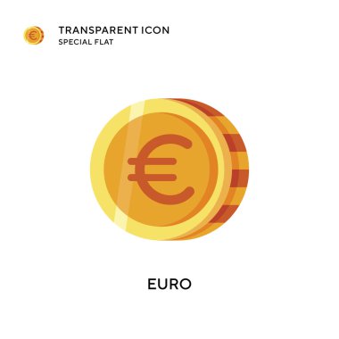 Euro vektör simgesi. Düz çizim. EPS 10 vektörü.