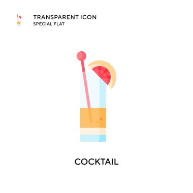 Kokteyl vektör simgesi. Düz çizim. EPS 10 vektörü.