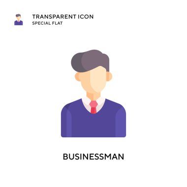 İş adamı vektör simgesi. Düz çizim. EPS 10 vektörü.