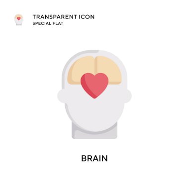 Beyin vektör simgesi. Düz çizim. EPS 10 vektörü.