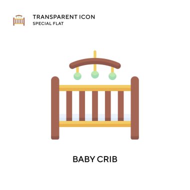 Bebek beşiği vektör simgesi. Düz çizim. EPS 10 vektörü.