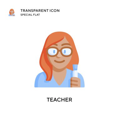 Öğretmen vektör simgesi. Düz çizim. EPS 10 vektörü.