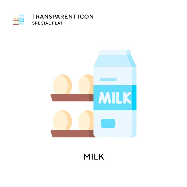 Значок Вектора Молока Иллюстрация Плоском Стиле Вектор Eps — стоковый вектор
