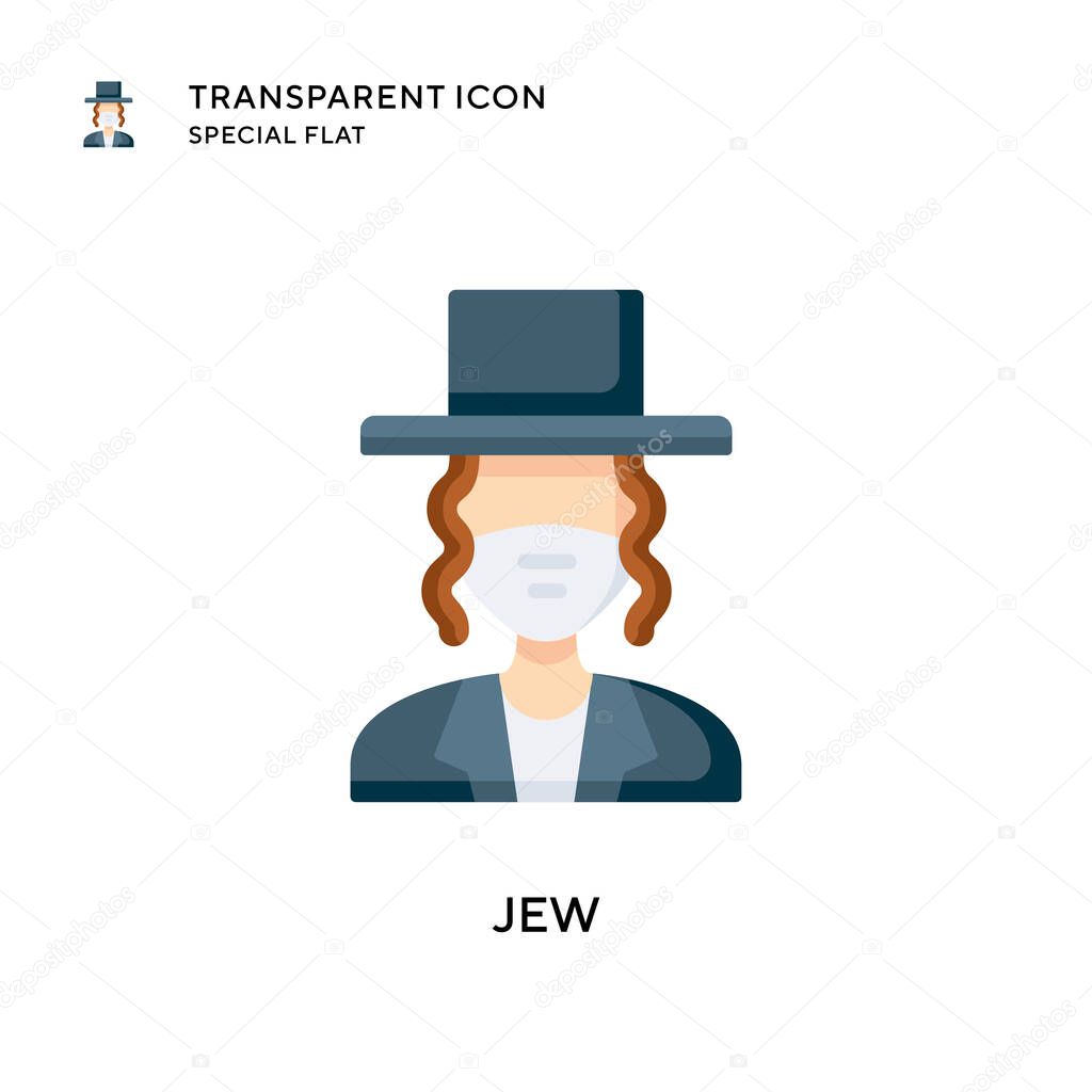 Jew vector icon. Flat style illustration. EPS 10 vector.