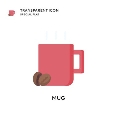Mug vektör simgesi. Düz çizim. EPS 10 vektörü.
