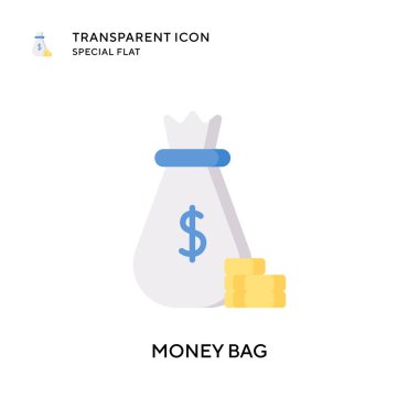 Para çantası vektör simgesi. Düz çizim. EPS 10 vektörü.