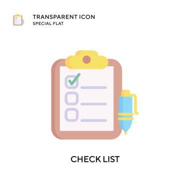 Liste vektör simgesini kontrol et. Düz çizim. EPS 10 vektörü.