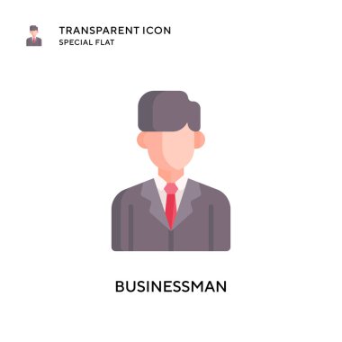 İş adamı vektör simgesi. Düz çizim. EPS 10 vektörü.