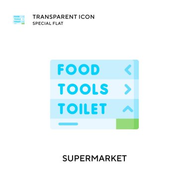 Süpermarket vektör simgesi. Düz çizim. EPS 10 vektörü.